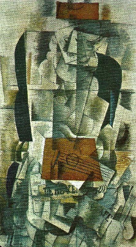 georges braque flicka med gitarr oil painting picture